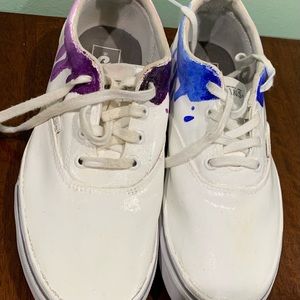 Hand painted women’s 10 Van sneakers! Gently used
